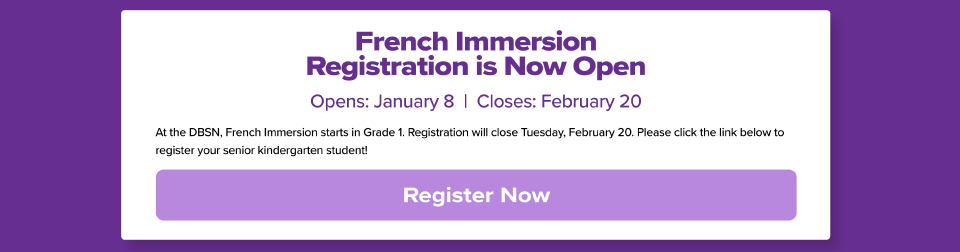 French Immersion Registration is Now Open